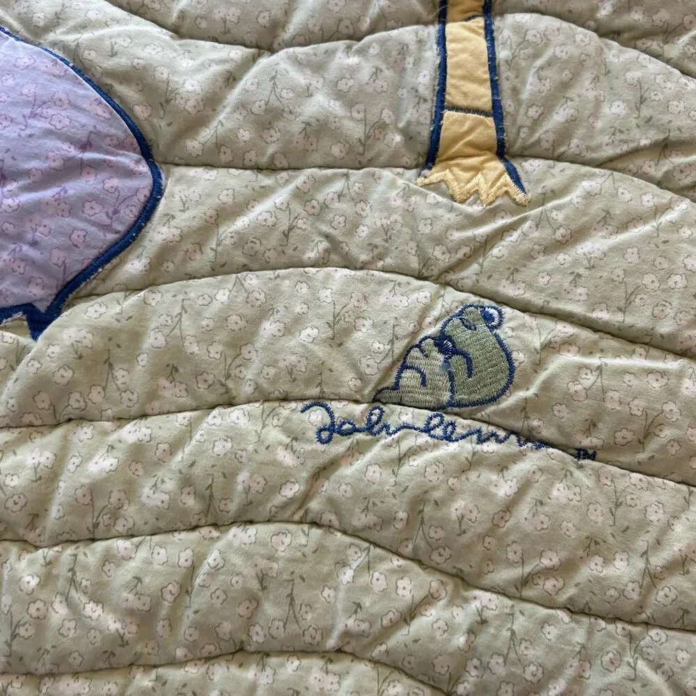 Carters John Lennon Animal Musical Parade Baby Crib Blanket Green Blue Safari A